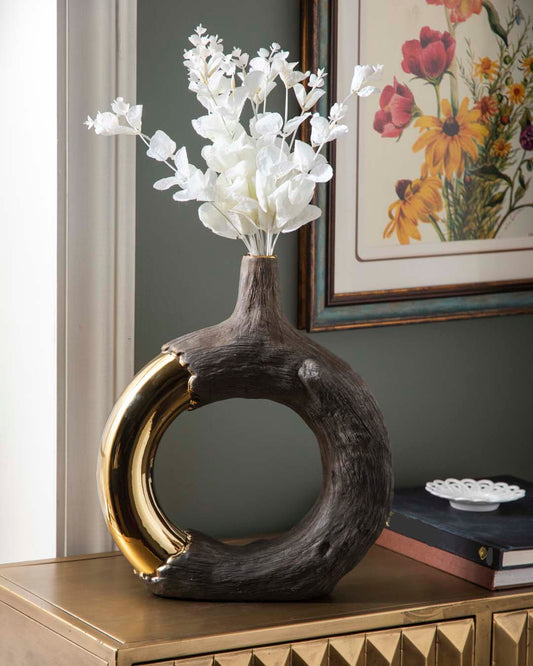 Rustic Loop Metallic Vase