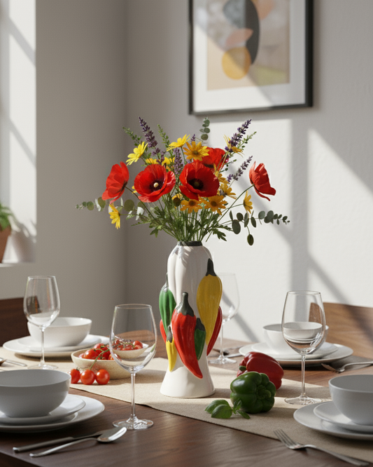 Spicy Motifs Ceramic Vase - Big