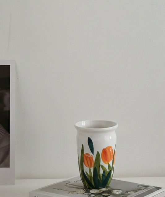 Tulip Bloom Ceramic Vase